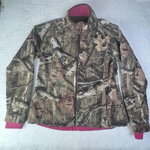 Mossy Oak Jacket Womens Large Camo Break Up Infinity Softshell Hunting Pink
